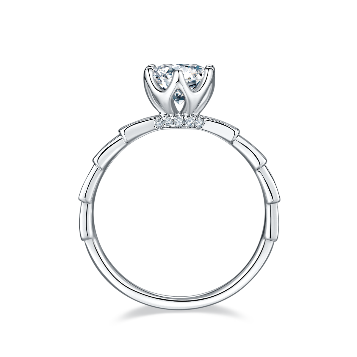 Straight arm luxury Medusa mechanical snake S925 silver plated platinum Moissanite women's ring 1 carat D-grade